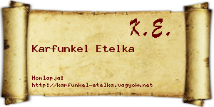 Karfunkel Etelka névjegykártya